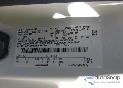 2022 Ford F-150 Xl from USA, damaged, VIN 1FTEX1EP2NKE56770